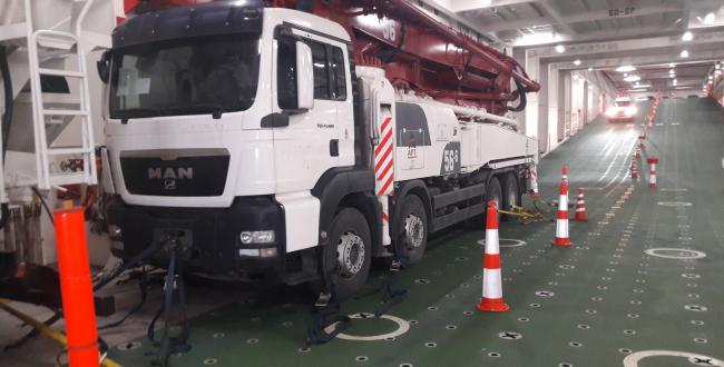 Megagon Transport Concrete Pump & Mixer to Sierra Leone